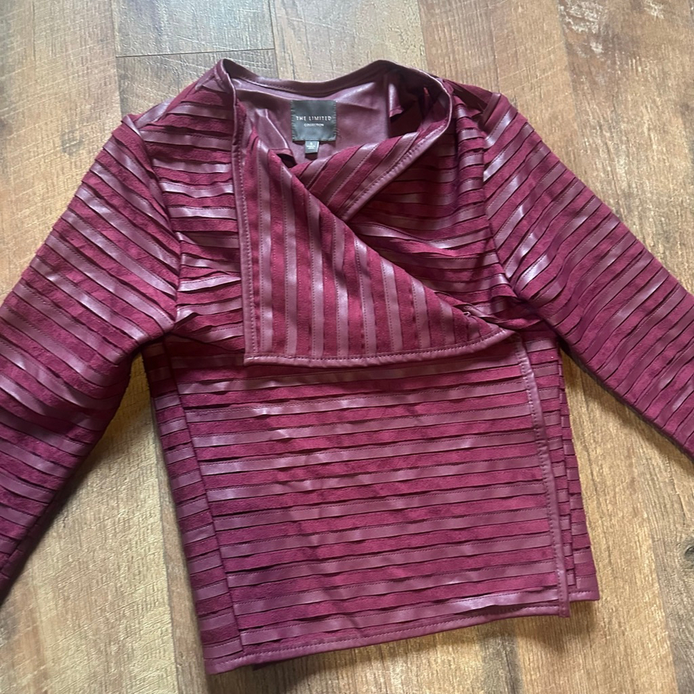 Women's THE LIMITED Burgundy Faux Leather Jacket S